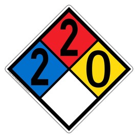 ComplianceSigns.com NFPA 704 2-2-0-0 Label Decal, 10 in. Vinyl for Hazmat, Made in the USA