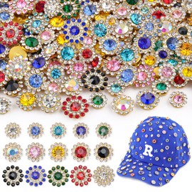 200 Pcs 3 Sizes 10 Mixed Colors Sew on Rhinestones, Crystal Glass with Metal Base Flower Shape Claw Flatback Rhinestones for Crafting, Bedazzling Rhinestones for Clothes Shoes & Sewing Accessories