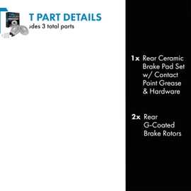 TRQ Rear Ceramic Disc Brake Pads & G-Coated Rotors Kit for Infiniti Nissan New