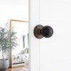 Infinity Decor Ebonised Wooden Beehive Rim Mortice Door Knobs Brass