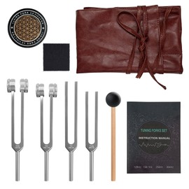 Tuning Forks for Healing Set 128Hz 136.1Hz 256Hz 384Hz Aggravated and Non Aggravated Tuning Forks and Activators Essential Yoga and Meditation Accessories and Sound Therapy Equipment