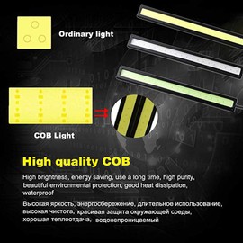 YSY 17cm Universal Car Trucks Daytime Running Light Lamp Super Bright 12V Waterproof LED Strips COB DRL Car Led Fog Light (Blue)