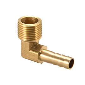 sourcing map Brass Barb Hose Fitting, 90 Degree Elbow 8mm Barbed to 3/8 PT Male Pipe Adapter Connector