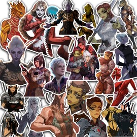 20 Pcs Baldur's Gate Stickers Pack - Focus Game Vinyl Waterproof Decals for Kids Cute Kawaii Water Bottle, Bicycle, Luggage, Computer, Skateboard, Car, Motorcycle Stickers