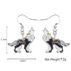 BAMAY Enamel Alloy Novelty Wolf Earrings Dangle for Women Girls