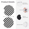 Checkered Steering Wheel Cover Universal 14.5-15 Inch Non-Slip Black and