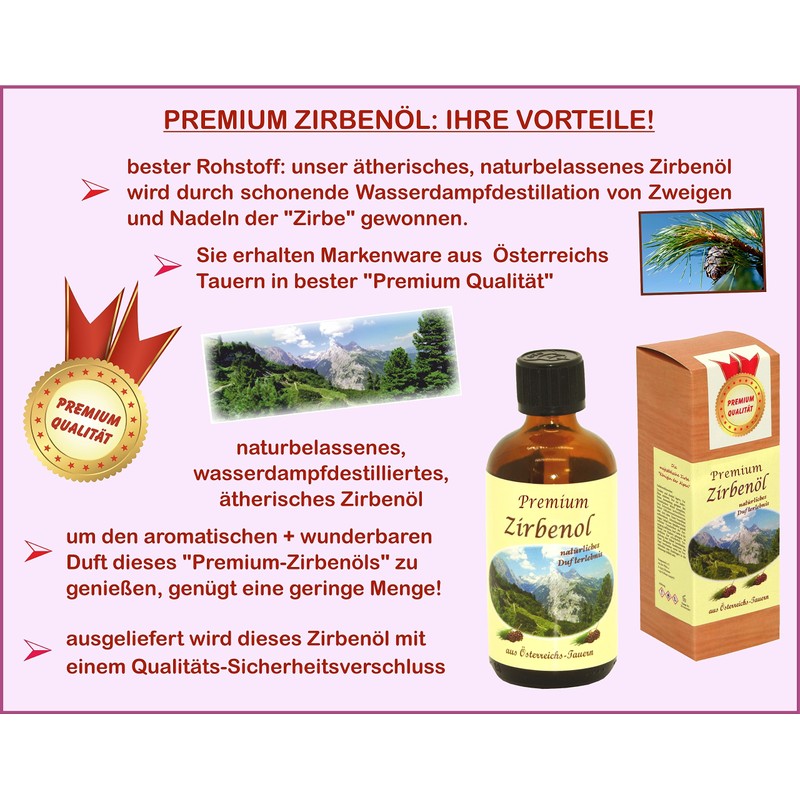 Stone Pine Oil Premium Product from Austria - a 100