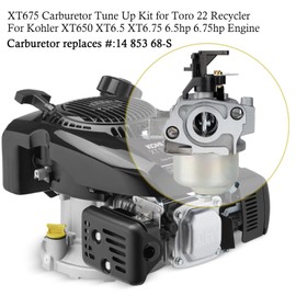 XT675 Carburetor Air Filter Tune Up Kit for Toro 22 Recycler Compatible for Lawn Mower with Kohler XT650 XT6.5 XT6.75 6.5hp 6.75hp 149cc Engine
