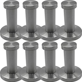 Grande Visage Stainless Steel Hooks, Wall Hanging, Strong, Simple Screw Mounting, Set of 8, Bulk Purchase (Silver)