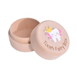 AIMALL Elegant Kids' Tooth Fairy Box, Natural Wooden Keepsake Container for Children's Teeth, Hair, and Cherished Items, 2-Inch Diameter, Secure Lid