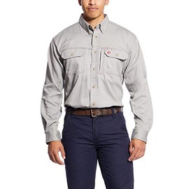ARIAT mens Flame Resistant Vent Shirt, Silver Fox, X-Large US