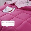 HIG 3pc Pink Comforter Set Full Size Duvet Insert, Reversible,