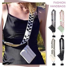 Phone Strap with Zippered Pouch, Waterproof Nylon CutePhone Lanyard Crossbody Wrist Strap, Suitable for Mobile Phone Wallet (Brown)