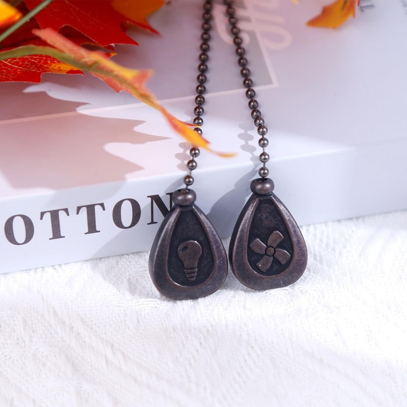 Dotlite Bronze Ceiling Fan Pull Chain Set, Decorative Fan Pull