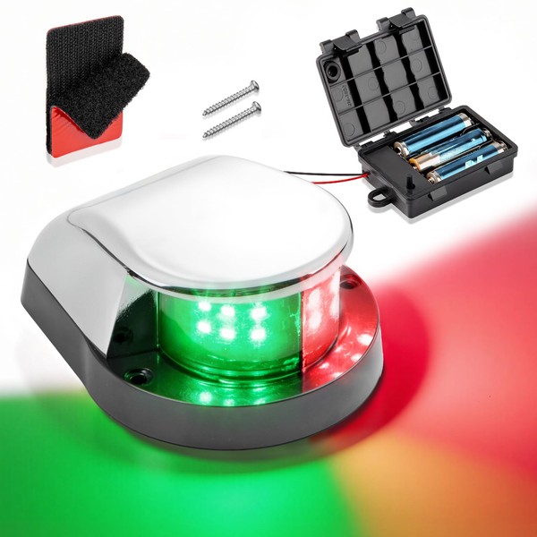Botepon Battery Operated Boat Led Navigation Lights, Tool-Free Installation, IP67