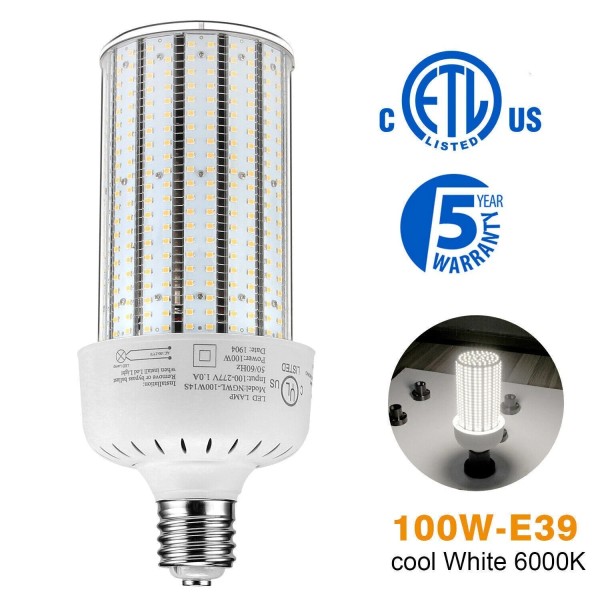 KUKUPPO 100W LED Corn Bulb E39 Mogul Base 5000K Cool