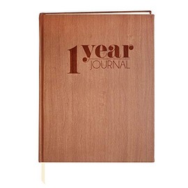 BookFactory 1 Year Journal/One Year Diary Log Book/LogBook, Soft Wood Finish - 8'' x 10'' (JOU-368-SCS-AXE94000(1-Year))
