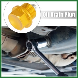 Motoforti 1 Set M18 x 1.5 Magnetic Oil Drain Plug Sump Drain Nut Gold Tone Long-lasting