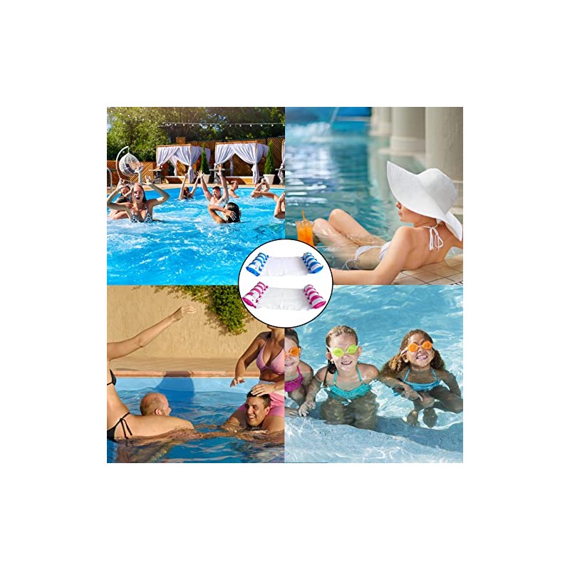Juego de 2 colchonetas para piscina, flotador e inclinable, 4