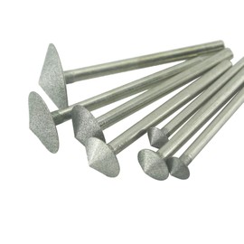 Luo ke 7 Pcs Umbralle Shape Diamond Burr Set, 1/8'' Shank Fine Grit Diamond Mounted Grinding Point Stone Carving Bits for Rotary Tools includes Dremel (240#)