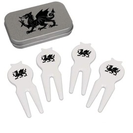 Azeeda 'Welsh Dragon' Golf Divot Tool/Repair Fork Gift Set (GO00066064)