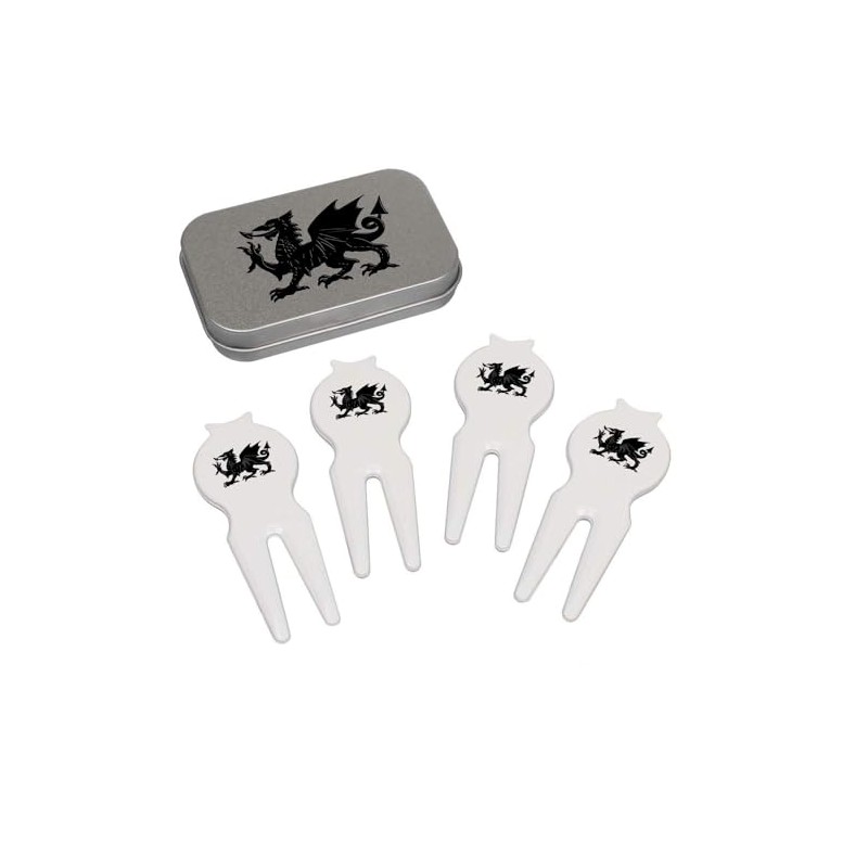 Azeeda 'Welsh Dragon' Golf Divot Tool/Repair Fork Gift Set (GO00066064)
