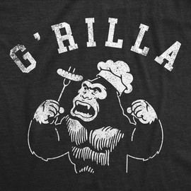 Crazy Dog Tshirts Grilla Sarcastic Gorilla Grilling Graphic Novelty Kitchen Utensils Funny Aprons Food Apron Funny Animal Apron Novelty Cooking Aprons for Men