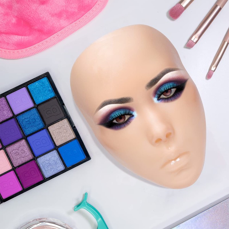 ZTBBRA Makeup Practice Face Board, Reusable Silicone Makeup Practice Face/Makeup