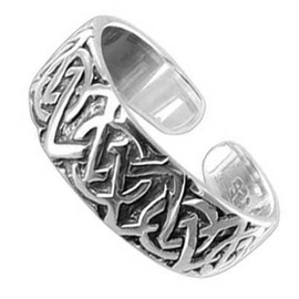 Gem Avenue 925 Sterling Silver 5mm Celtic Knot Adjustable Toe Rings for Women