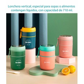 Lonchera De Acero Inoxidable Termica De 710ML Con Cuchara Caja De Almuerzo Recipiente De Comida
