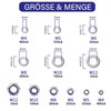 Yiezio 290 Piece Hex Nuts Washers Sets Locking Nuts Lock