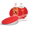 ExcelSteel 13" Silicone Splatter Screen w/Non-Slip Grip, Red