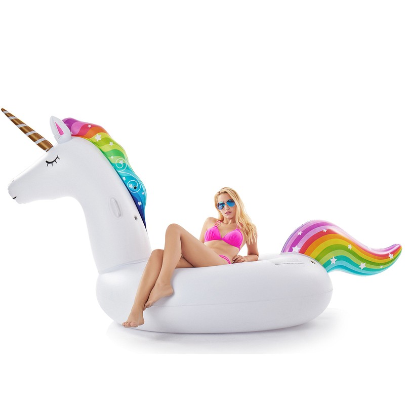 Jasonwell Giant Inflatable Unicorn Pool Float Floatie Ride On with