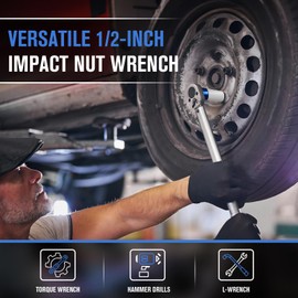 1/2" Drive Wheel Protector Impact Socket, Metric Impact Socket Tool Set, Lug Nut Impact Socket Set-17mm, 19mm, 21mm, 22mm, 23mm, 24mm, 27mm Non-Marring Thin Wall Wheel Nut Socket