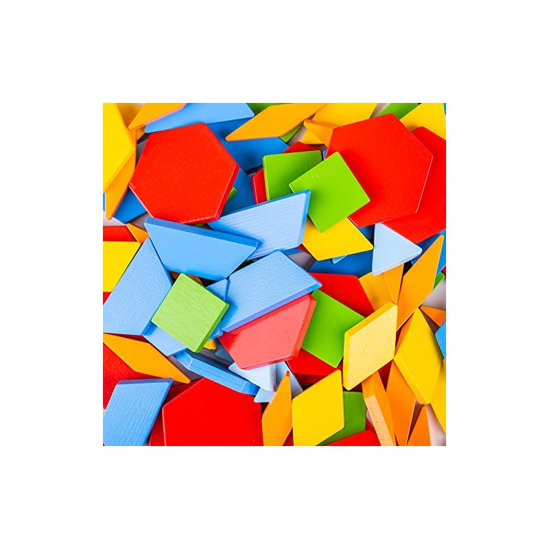 Bigjigs Wooden Pattern Tiles Educational Geometric Shapes