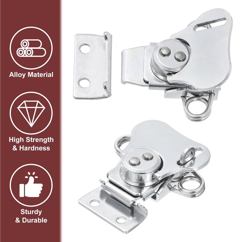 sourcing map Butterfly Twist Latch, 2.17 Inch Alloy Spring Loaded