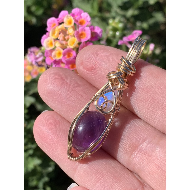 Amethyst Moonstone Pendant (gold-filled)
