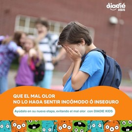 DIADIÉ kids Combo. Desodorante natural, Rollon, Jabon desodorante Liquido, para Axilas y pies, infantil. para Niños, Rollon, 60g y Jabon 250g, Elimina mal olor. Desodorante corporal. 2Pack