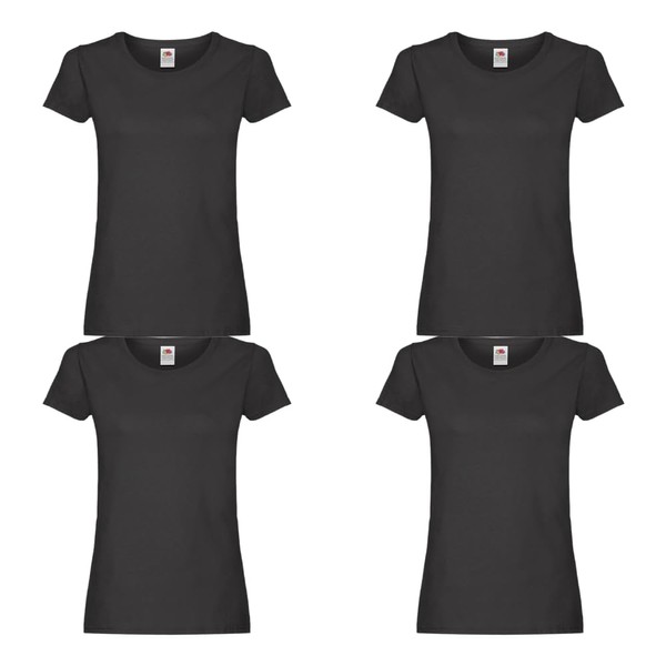 GIDUTEX Fruit of The Loom Women's T-Shirt, Pack of 2,