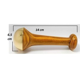 WITSOUL kansa Wand face and Foot Massager with Wooden Handle for Detoxification and Deep Relaxation (Medium 6.5 cm)