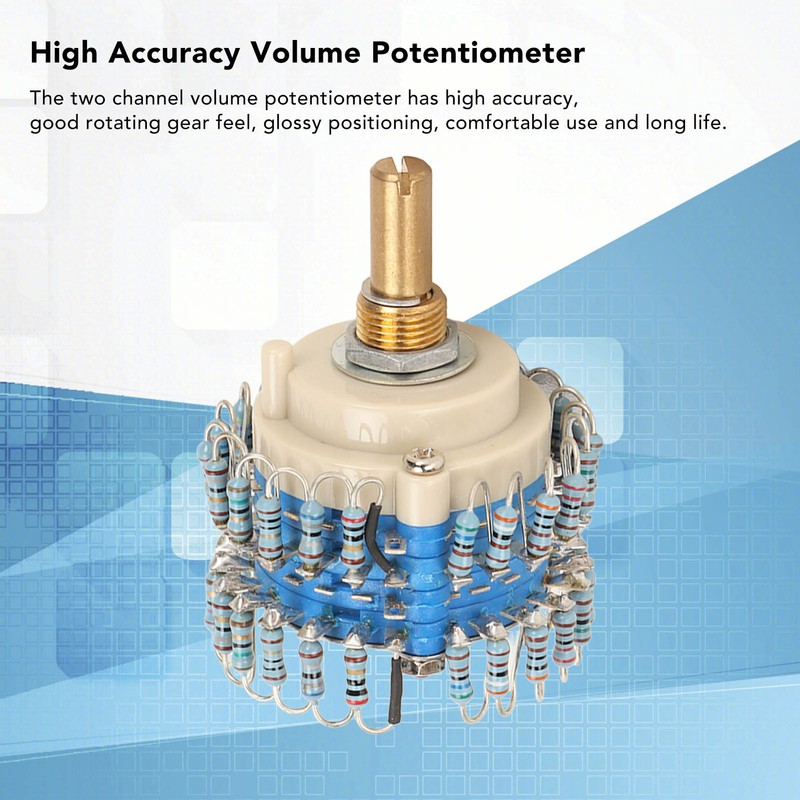 Two Channels Volume Potentiometer 2×24 Gear 20K High Accuracy Volume