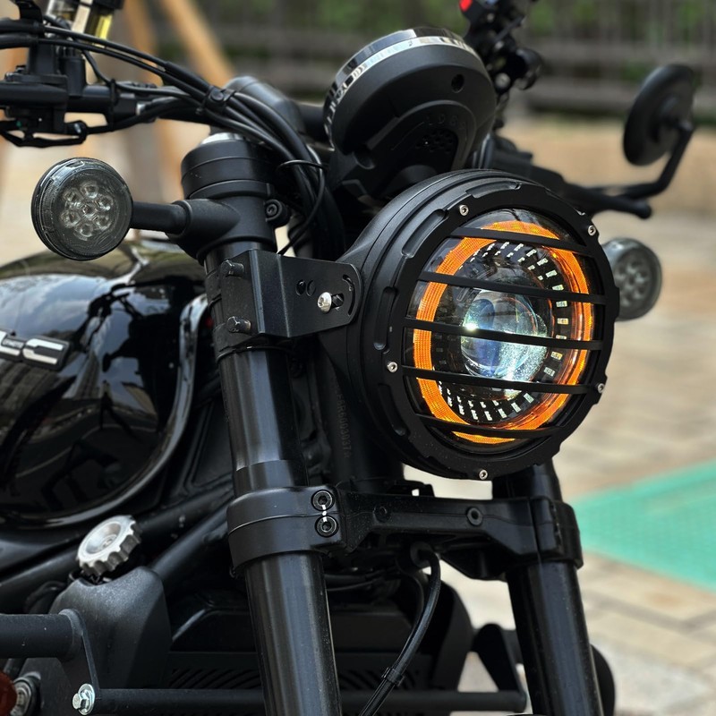 HARPUOU 7 Inch LED Motorcycle Headlight Housing Bucket with Lamp