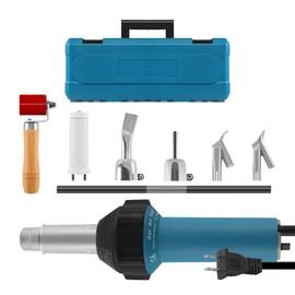 TRY-YEAN 1600W 110V Hot Air Welder Heating Gun, Handheld Hot Air Torch Plastic Welding Gun for TPO PVC Vinyl Welding Kit with Welding Speed Nozzle Roller Rod Carrying Case