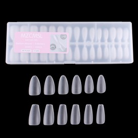 MZCMSL Nail Tips, Ultra Thin, 300 Pieces, 2 Types, Nail Tips, Sanding, Natural Fit, False Nails (Point M. Ballerina L)