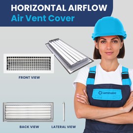 18" x 6" Duct Hole Aluminum Single Deflection Adjustable Air Supply Register, Decorative HVAC Vent Cover, Ceiling & Wall AC Deflector, Heating & Cooling Supply with Multi-Shutter Damper – ACLAMINAIRE