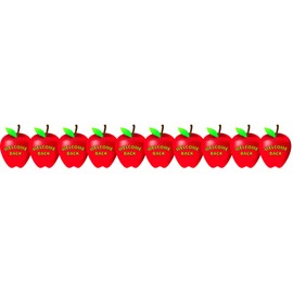 Hygloss Products Welcome Apples Die-Cut Bulletin Board Border – Classroom Decoration – 3 x 36 Inch, 12 Pack (33647)