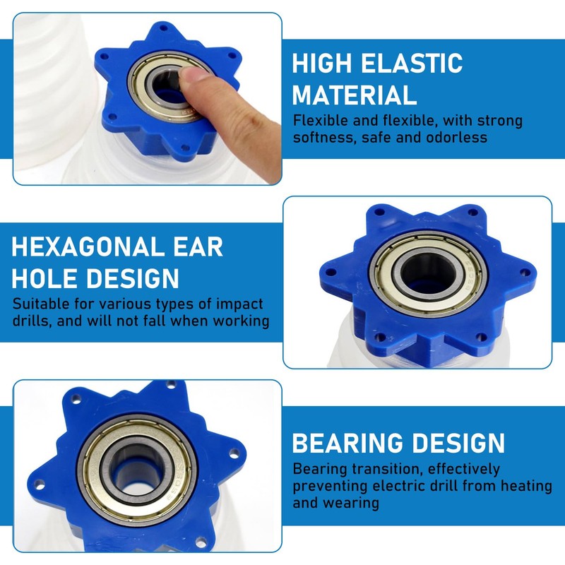 Transparent Drill Dust Cover Set, Six Sided Ear Hole Design,