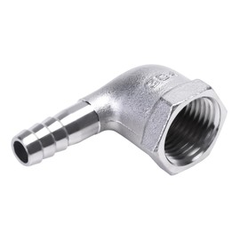 DERNORD 3/8" Hose Barb x 1/2" Female NPT Stainless Steel 90 Degree Elbow- Home Brew Pipe Fitting
