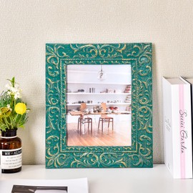 Sungmor Cast Iron Picture Frame 7x8 Inch, Vintage French Style Ornate Photo Frame w/Clear Front, Heavy Duty Iron Wall Hanging Frame, Beautiful Art Work Frame, Decorative Wall Decor DIY Frame