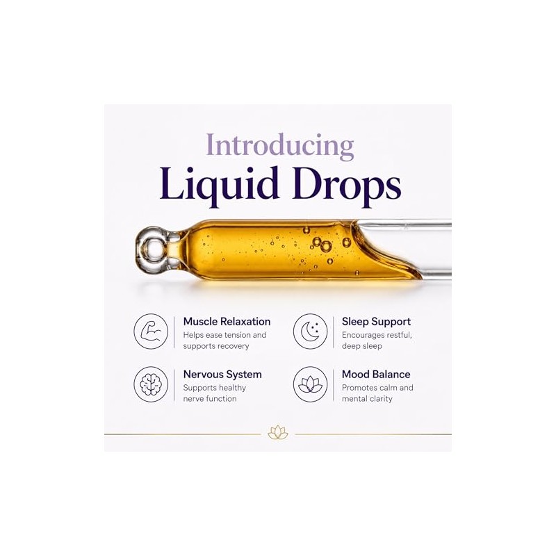 Magnesium Glycinate 3-in-1 Liquid Drops | 1500mg High Absorption |